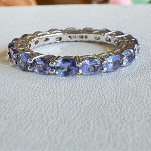 925 Tanzanite Eternity Anniversary Band Ring
